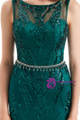 Green Mermaid Open Back Sleeveless Beading Prom Dress