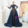Dreamy Navy Blue Mermaid Sequins Prom Dress With Removable Train