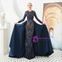 Dreamy Navy Blue Mermaid Sequins Prom Dress With Removable Train