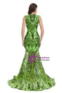 Green Mermaid See-through Sequins Prom Dress
