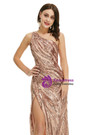 Casual Gold Sequins One Shoulder Prom Dress