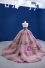 Pink Tulle Sweetheart Pleats Beading Prom Dress