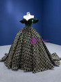Green Ball Gown Sequins Off the Shoulder Beading Prom Dress