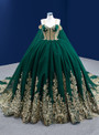 Green Tulle Sequins Appliques Spaghetti Straps Pearls Prom Dress