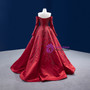 Red Satin Off the Shoulder Beading Sequins Prom Dress