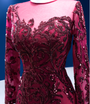 Burgundy Mermaid Sequins Prom Dress With Detachable Train