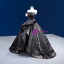 Black Tulle Strapless Pleats Split Hi Lo Prom Dress