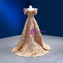 A-Line Gold Tulle Sequins Beading Prom Dress