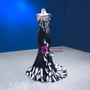 Black Mermaid Sequins Cap Sleeve Beading Feather Prom Dress