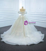 White Ball Gown Tulle Lace Beading Wedding Dress
