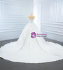 Ball Gown White Satin Sweetheart Pleats Wedding Dress 