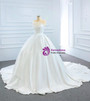 Ball Gown White Satin Sweetheart Pleats Wedding Dress 