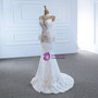White Mermaid Lace Long Sleeve High Neck Wedding Dress