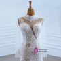 White Mermaid Lace Long Sleeve High Neck Wedding Dress