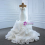 Sexy White Mermaid Satin Organza Sweetheart Pleats Wedding Dress