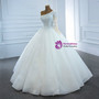 Ball Gown White Tulle One Shoulder Pearls Beading Wedding Dress