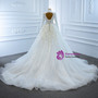 White Mermaid Tulle Backless Long Sleeve Appliques Pearls Wedding Dress