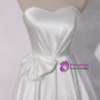 White Satin Strapless Bow Homecoming Dress