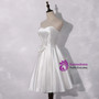 White Satin Strapless Bow Homecoming Dress