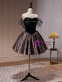 Black Short Of the Shoulder Beading Homecoming Dress