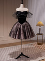 Black Short Of the Shoulder Beading Homecoming Dress