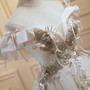 Ivory White Tulle Sequins Appliques Beading Homecoming Dress