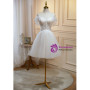 Ivory Tulle Spaghetti Strapls Pleats Pealrs Homecoming Dress