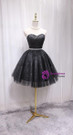 Black Tulle Sequins Sweetheart Homecoming Dress