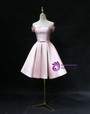 Pink Satin Off the Shoulder Homecoming Dress