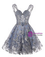 Sexy Gray Tulle Sequins Homecoming Dress
