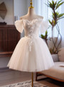 White Tulle Pleats Flower Wedding Dress