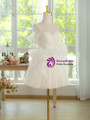 White Tulle Sequins Pearls Homecoming Dress