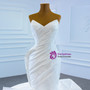White Mermaid Tulle Pleats Sweetheart Wedding Dress