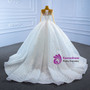 White Tulle Sequins Lace Long Sleeve Wedding Dress