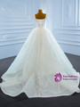 White Ball Gown Sequins Beading Wedding Dress