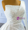 White Satin One Shoulder Pearls Pleats Wedding Dress