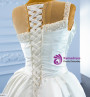 Fashion White Satin Pleats Pearls Wedding Dress