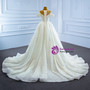 Heavy Beading Pearls Sequins White Wedding Dress