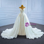 Heavy Beading Pearls Sequins White Wedding Dress