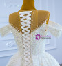 Heavy Beading Pearls Sequins White Wedding Dress