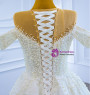 Heavy Beading Pearls Sequins White Wedding Dress