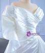 Sexy White Satin Pleats Off the Shoulder Wedding Dress