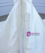 Fashion White Mermaid Satin Off the Shoulder Pearls Wedding Dress