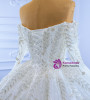 Luxury White Tulle Long Sleeve Sequins Beading Wedding Dress