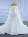 White Mermaid Heavy Beading Sequins Off the Shoulder Wedding Dress