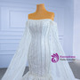 White Mermaid Heavy Beading Sequins Off the Shoulder Wedding Dress