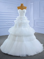 Fashion White Tulle Sweetheart Pleats Tiers Wedding Dress