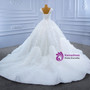 White Ball Gown Tulle Sequins Beading Wedding Dress