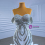 Luxury White Mermaid Beading Crystal Wedding Dress