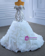 Luxury White Mermaid Beading Crystal Wedding Dress